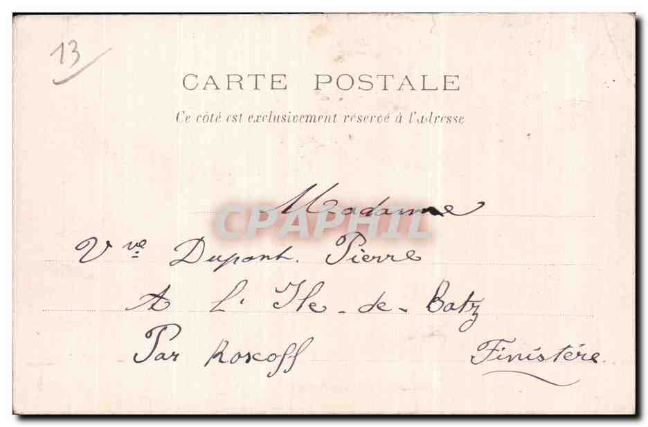 Marseille - La Bourse - CPA  — Verso