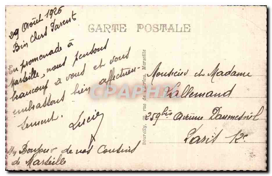 Marseille - Pont Transbordeur - CPA  — Verso