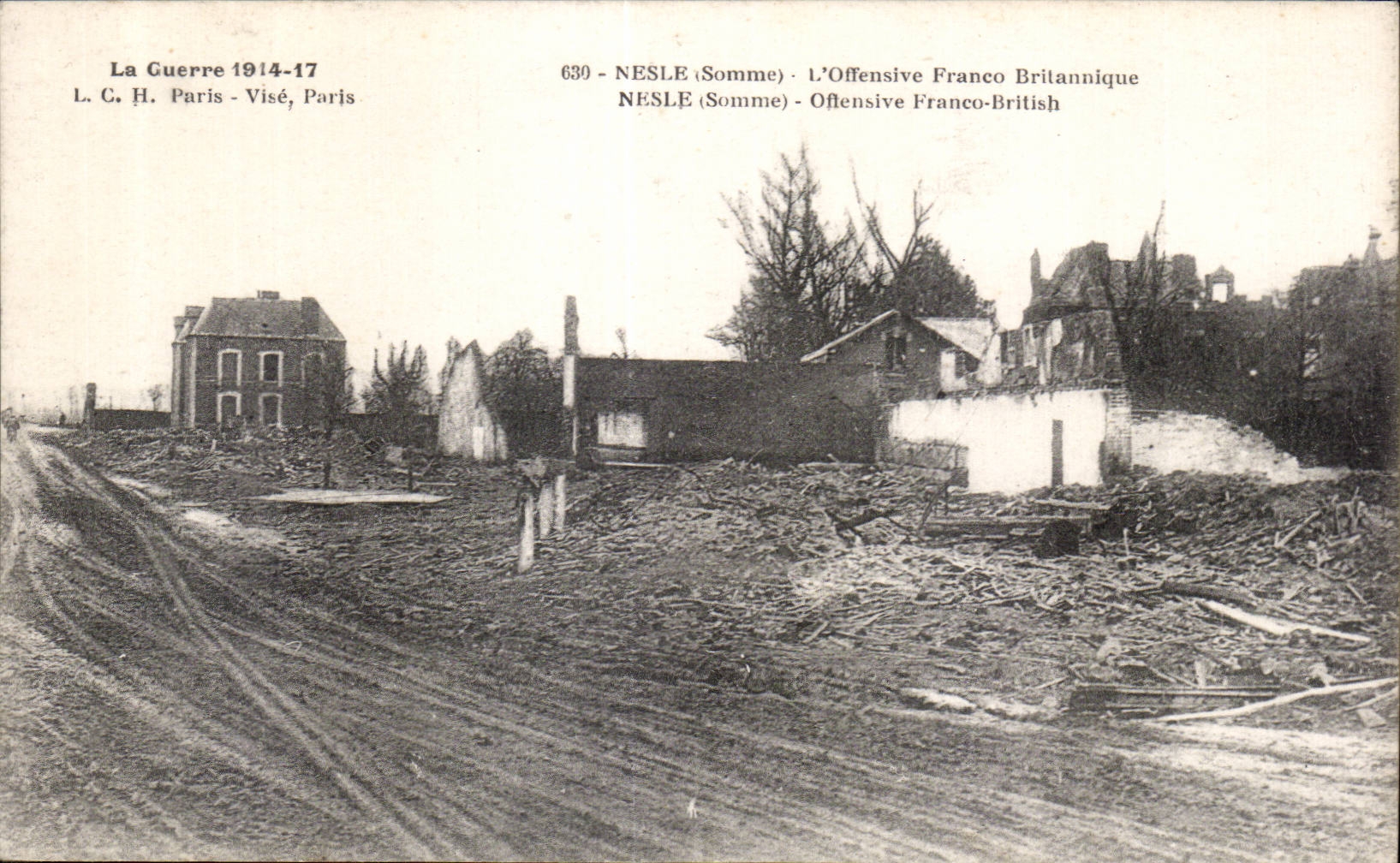 CPA Militaria Nesle L offensive franco britannique