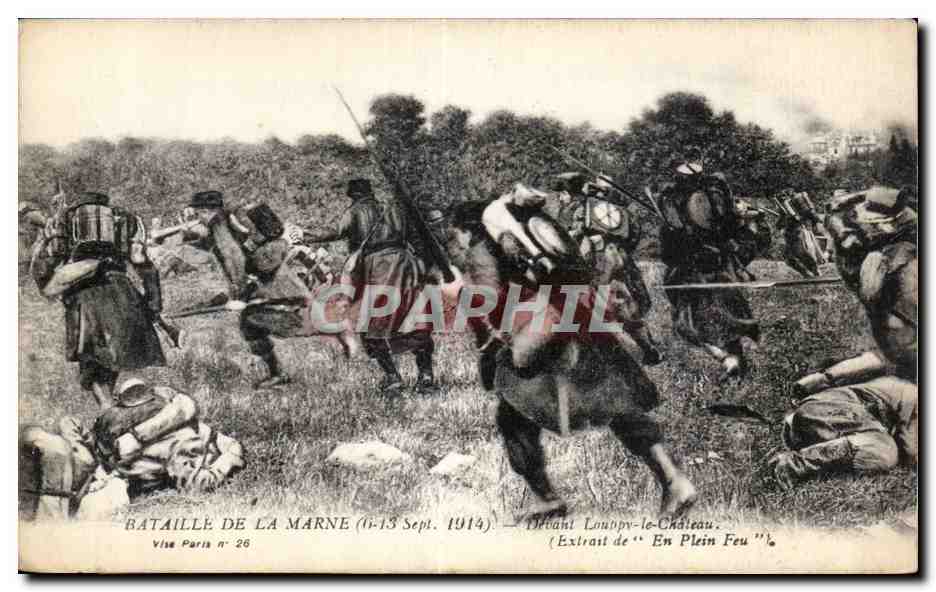 Bataille de la Marne (6-13 Sept. 1914) — Devant Louppy-le-Château — Extrait de 'En Plein Feu' — Vise Paris n° 26