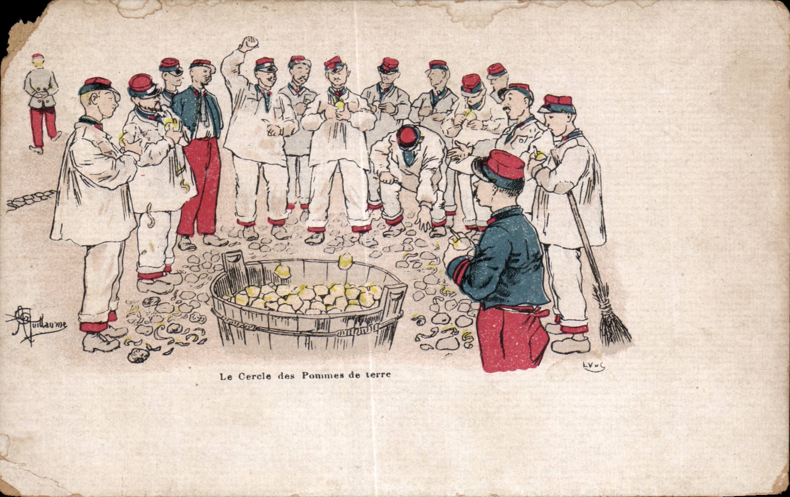 CPA Militaria Le cercle des pommes de terre