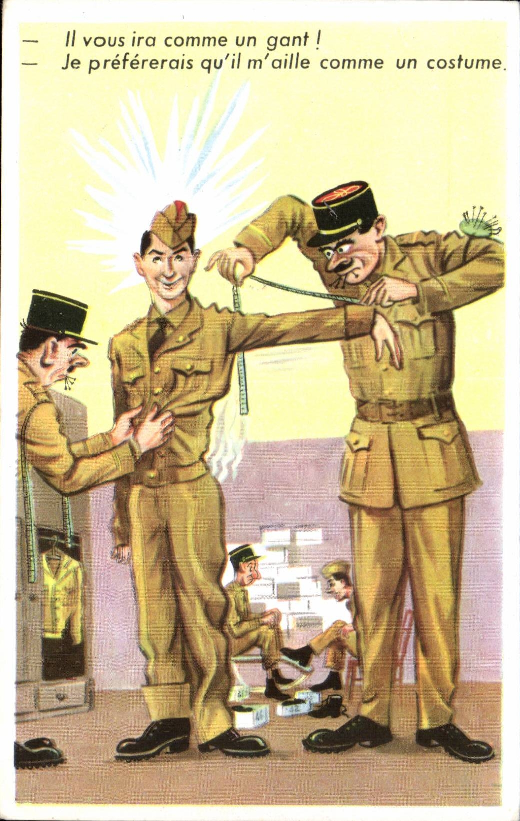 Soldados en uniforme de campaña — caricatura de sastre — Photocchon n°759