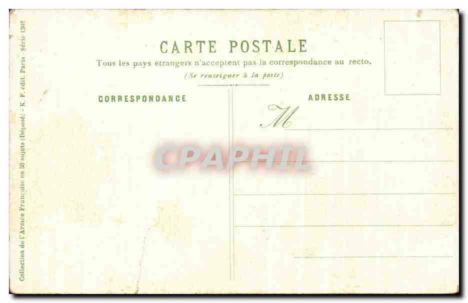 CPA Militaria General de division Cavalier Soldat Horse Cheval — Rückseite