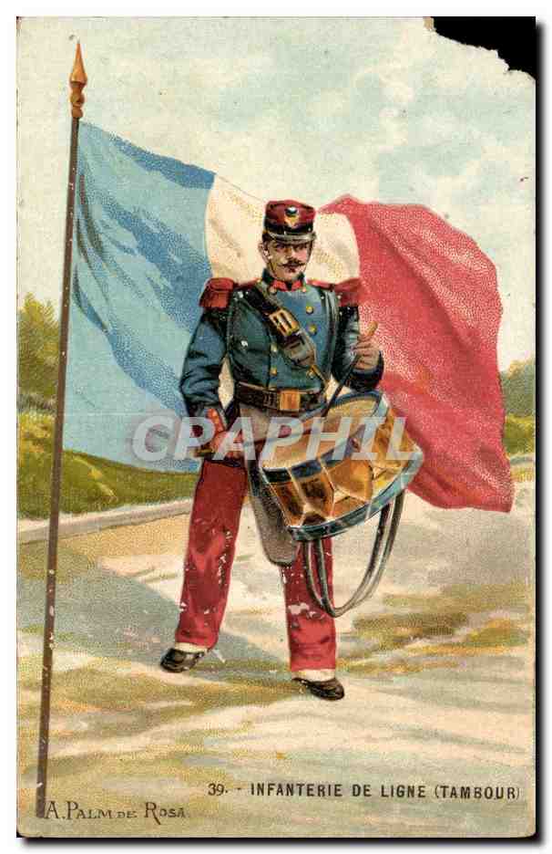 CPA Militaria Infanterie de ligne (tambour)