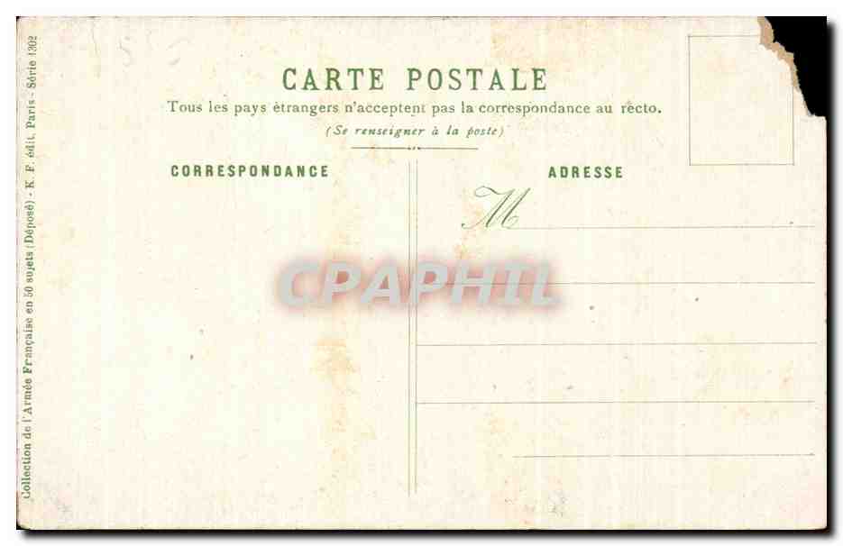 CPA Militaria Infanterie de ligne (tambour) — Rückseite