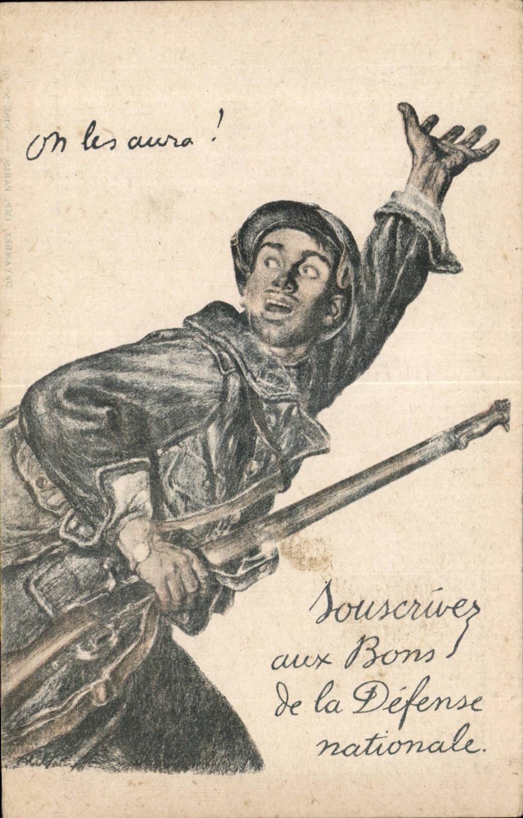 CPA Militaria Souscrivez aux bons de la Defense nationale