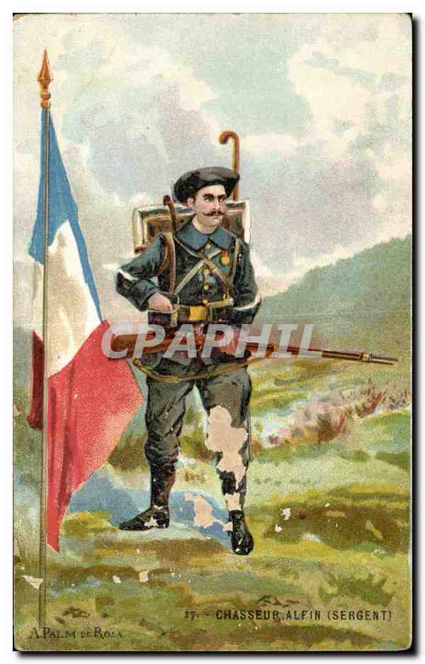 CPA Militaria Chasseur alpin (sergent)