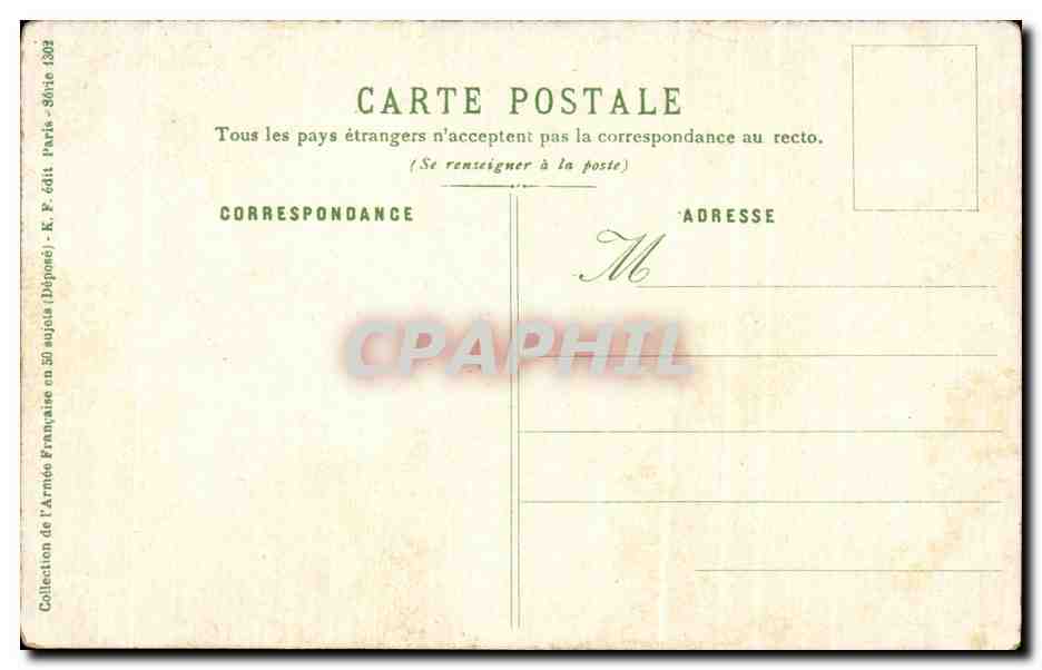 CPA Militaria Chasseur alpin (sergent) — Rückseite