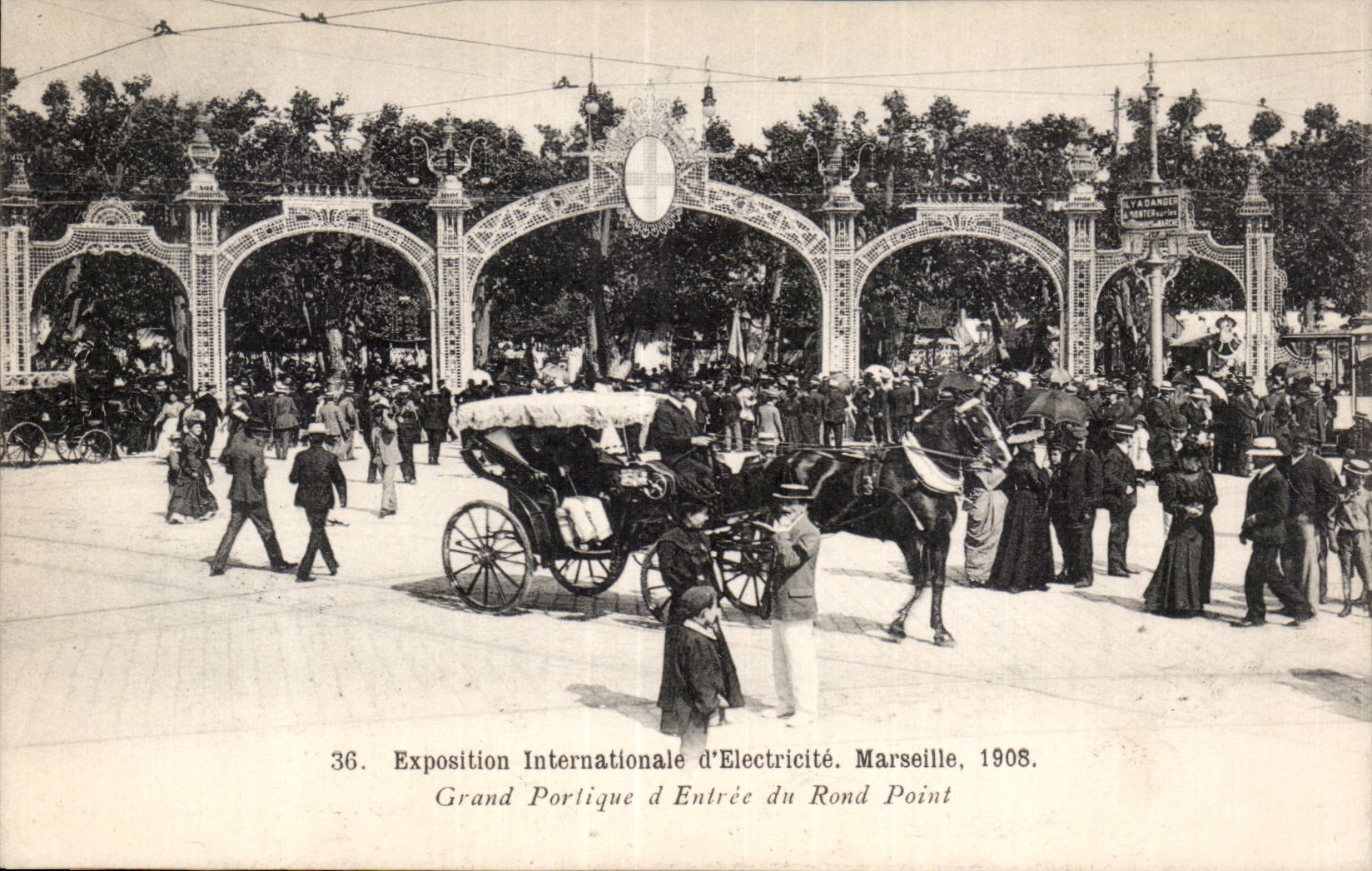 Marseille - Exposition Internationale d Electricite 1908 - Grand Portique d Entree du Rond Point - CPA 