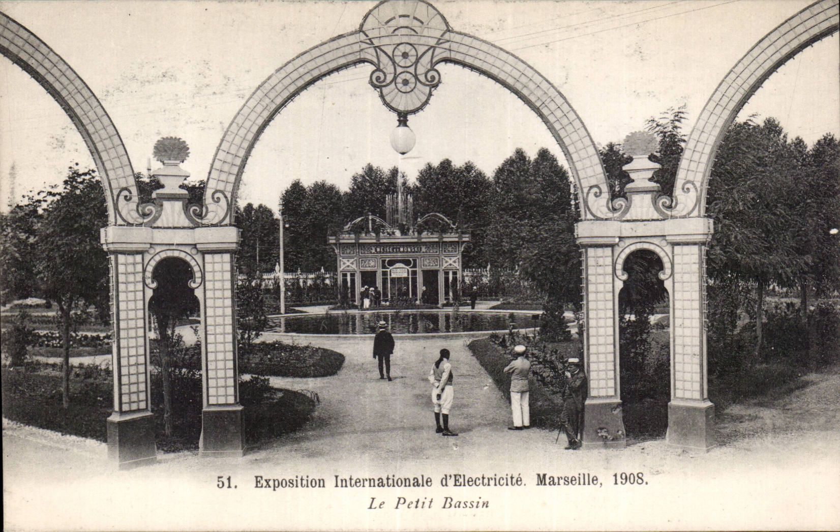 Marseille - Exposition Internationale d Electricite 1908 - Le Petit Bassin - CPA 