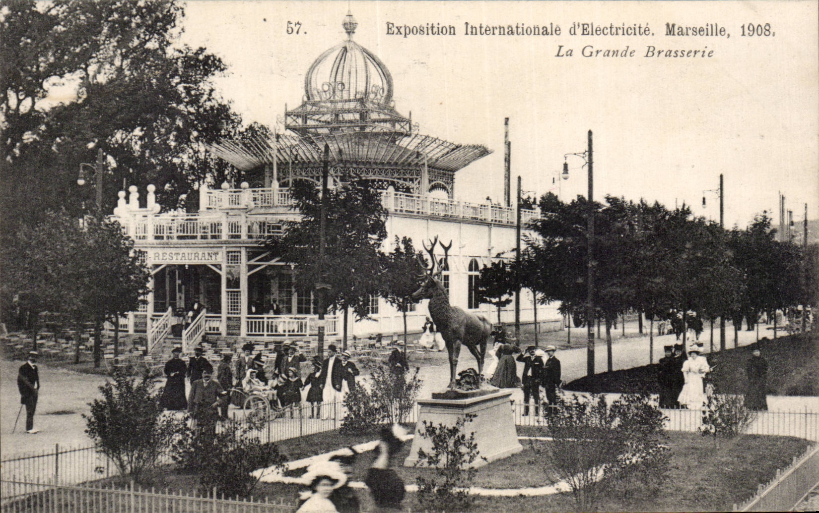 Exposition Internationale d'Électricité. Marseille, 1908. La Grande Brasserie — Photo atelier Vincent, Marseille, n°57