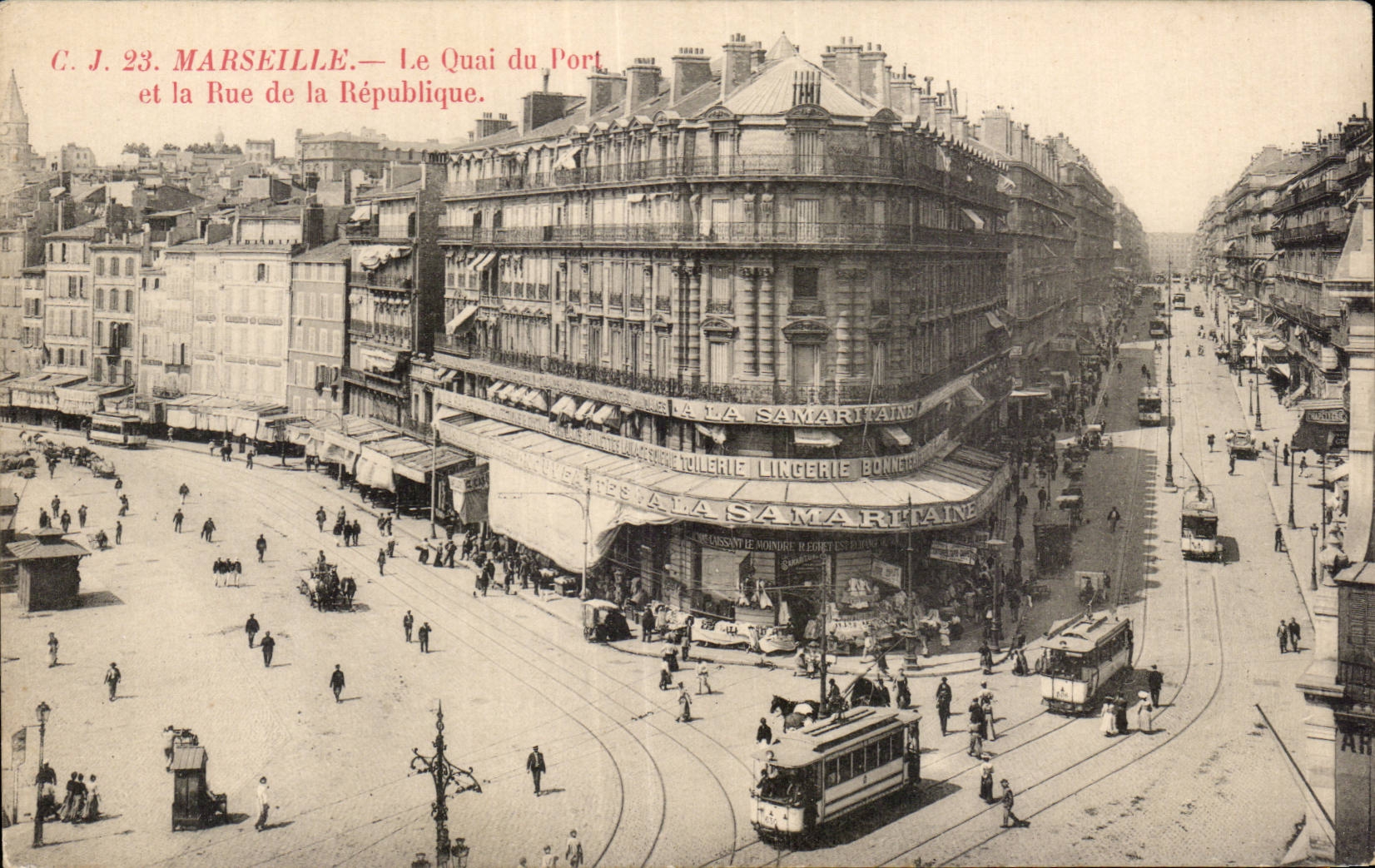 Marseille - Le Quai du Port - Rue de la Republique - CPA 