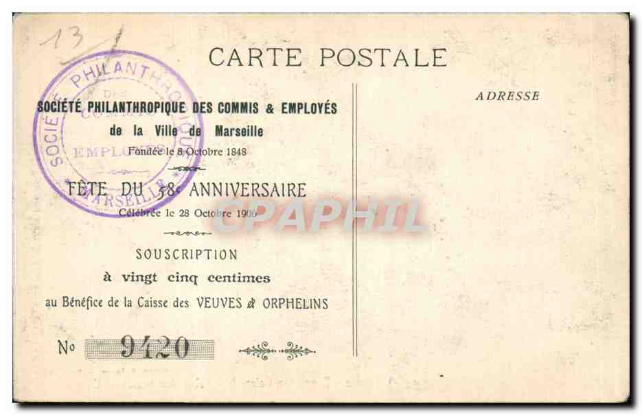 Marseille - Exposition Coloniale - Palais des Anciennes Colonies - CPA  — Rückseite