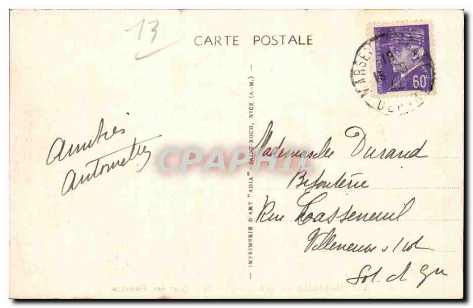 Marseille - Le Port - Quai des Plaisances - CPA  — Verso