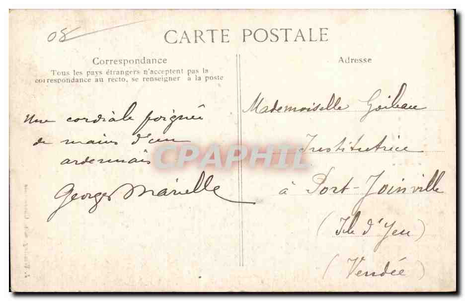 Chateau Regnault Bogny - L ermitage Enfants - CPA  — Rückseite