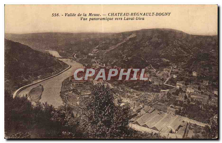 Chateau Regnault Bogny - Vue Panoramique vers Laval Dieu - CPA 
