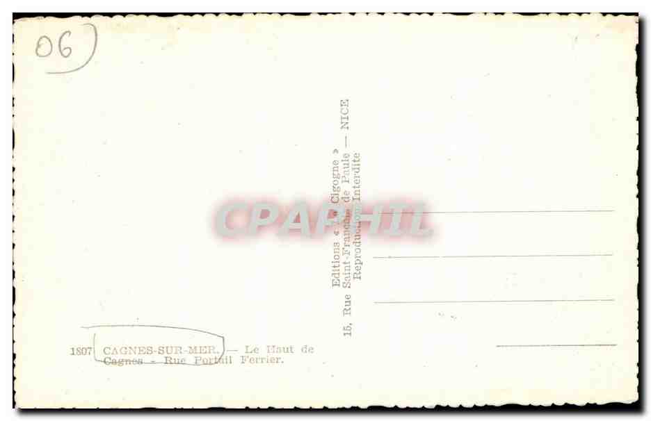 Cagnes sur Mer - Le Haut de Cagnes - CPA  — Rückseite
