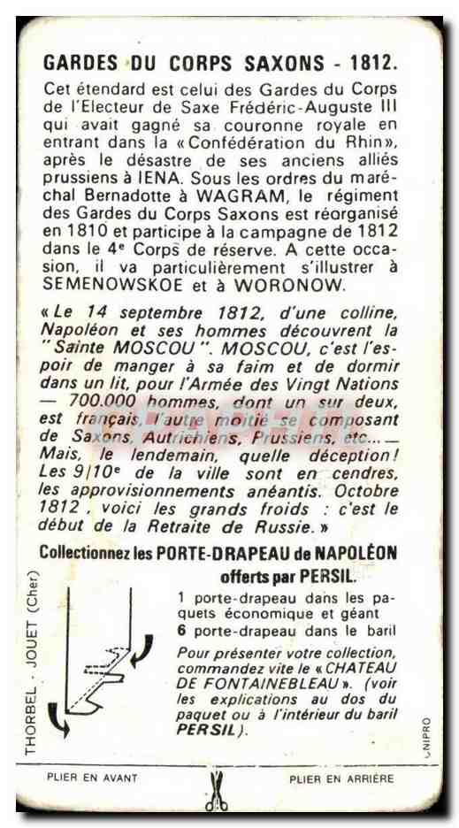 Image Gardes du corps saxons 1812 Militaria Soldats  — Verso