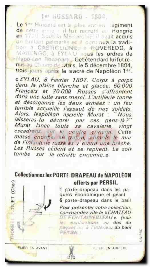 Image Hussard 1804 Militaria Soldats  — Verso