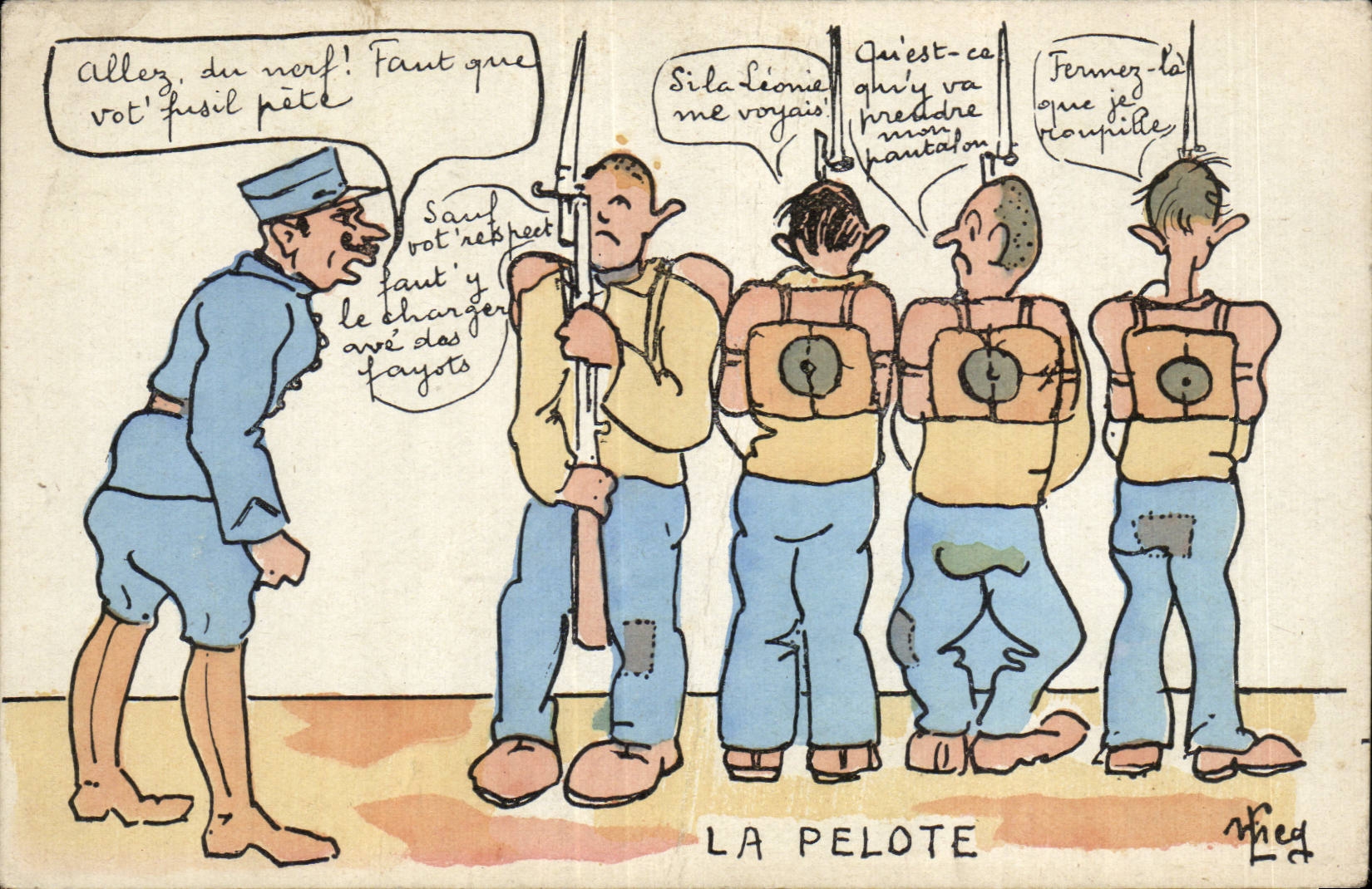 La Pelote — caricatura militare — Viecq