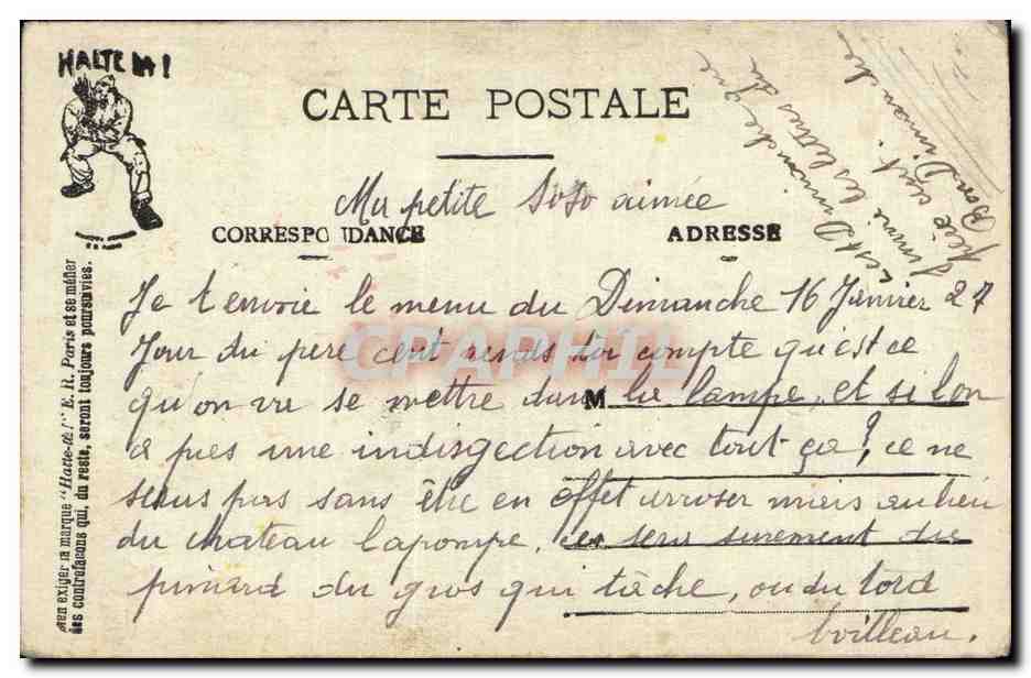 Banquet de l'Enterrement de Père Cent — Les Hommes de la Classe 1926 — E.R. Paris (modèle déposé) — Reverso