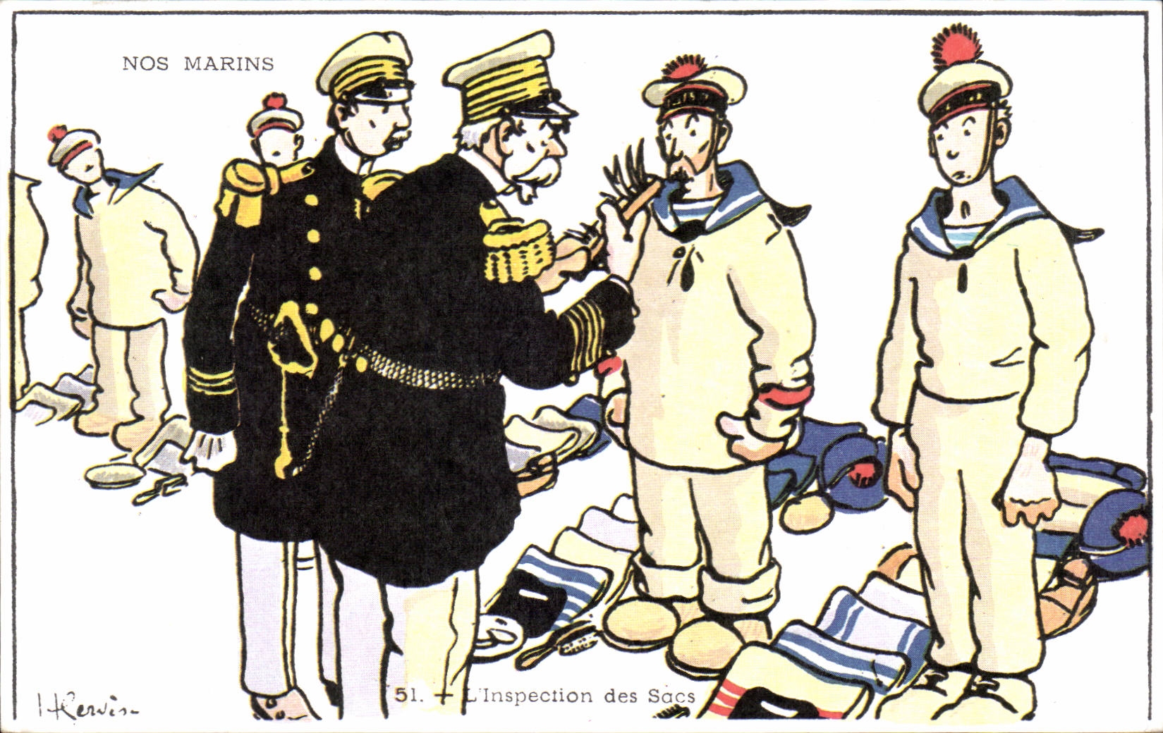 CPSM Militaria Gervese L inspection des sacs