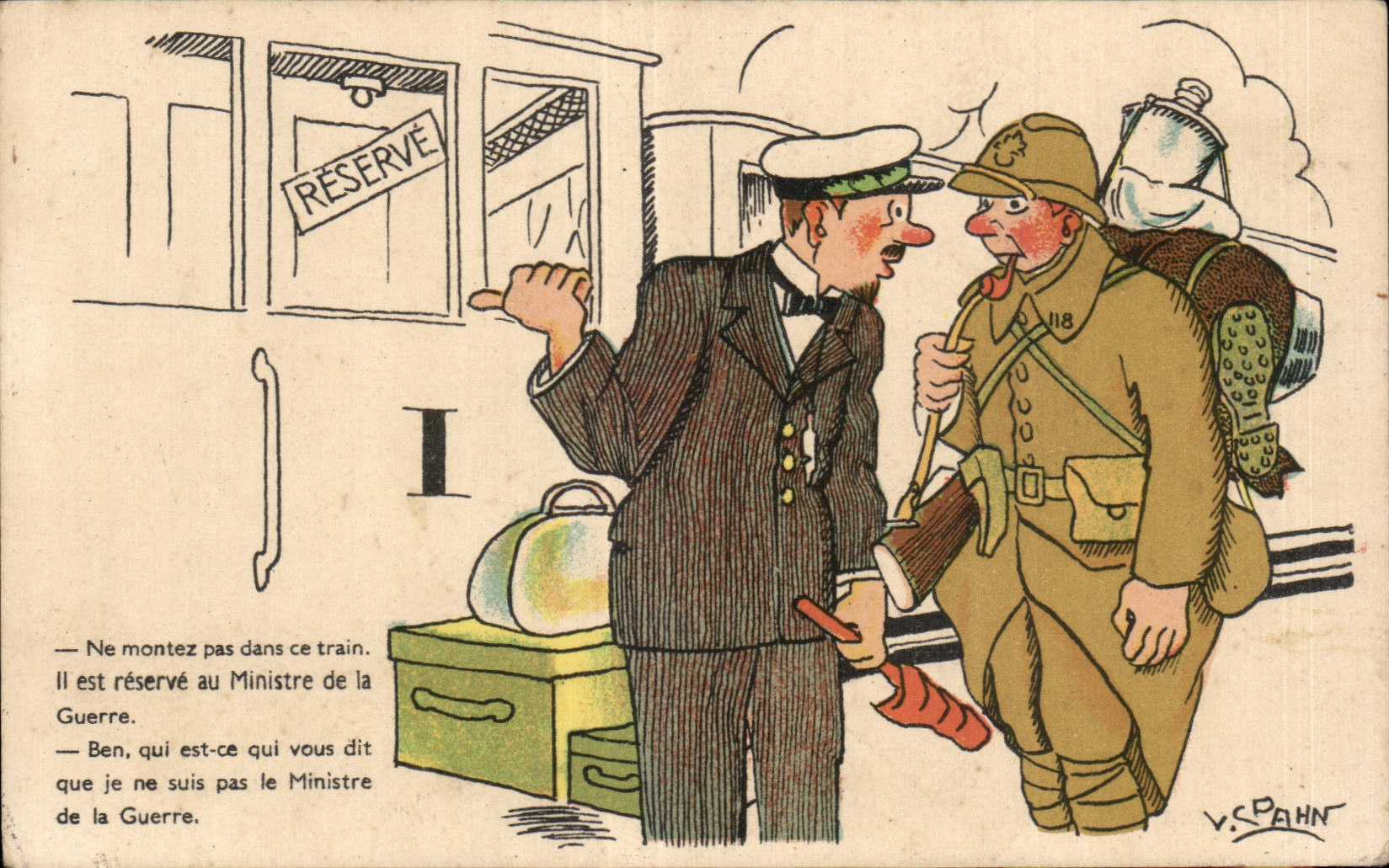 CPSM Militaria Humour Train Ne montez pas dans ce train 