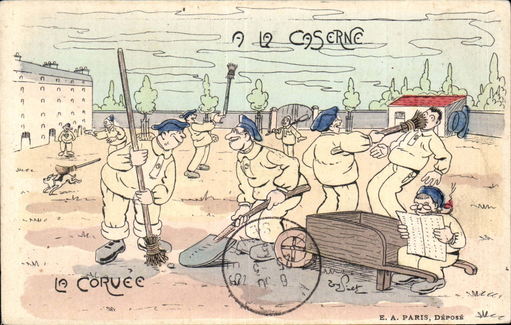 La Coruée — Scène de nettoyage — E. A. Paris, Déposé