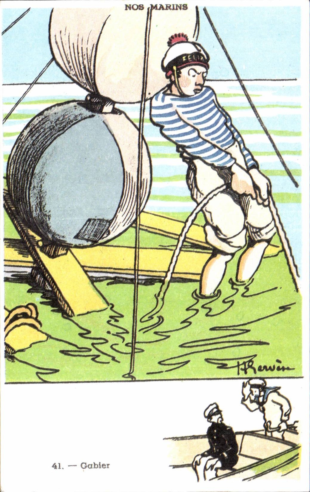 CPA Militaria Humour Gervese Gabier Nos marins 