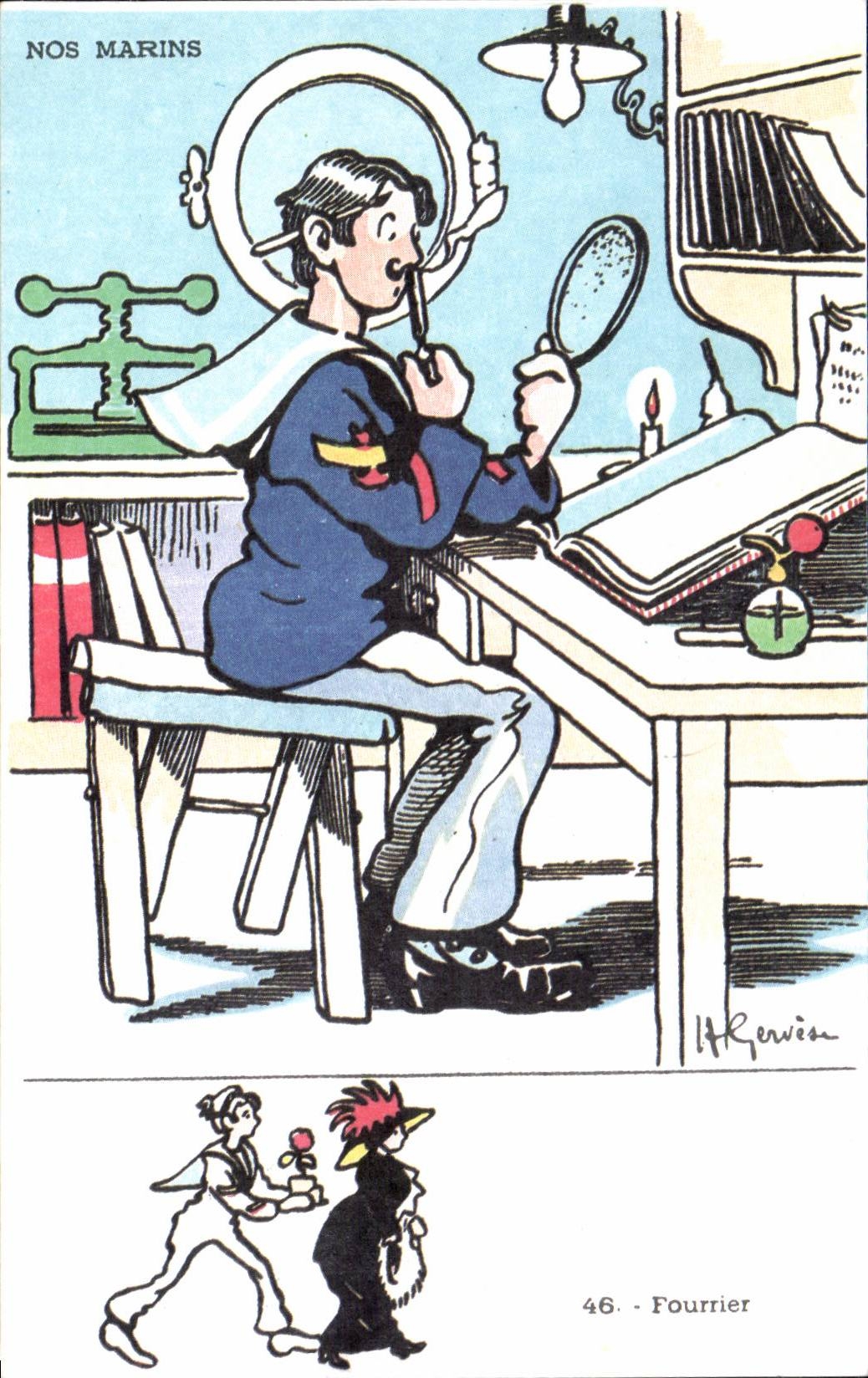 CPSM Militaria Humour Gervese Fourrer Nos marins 