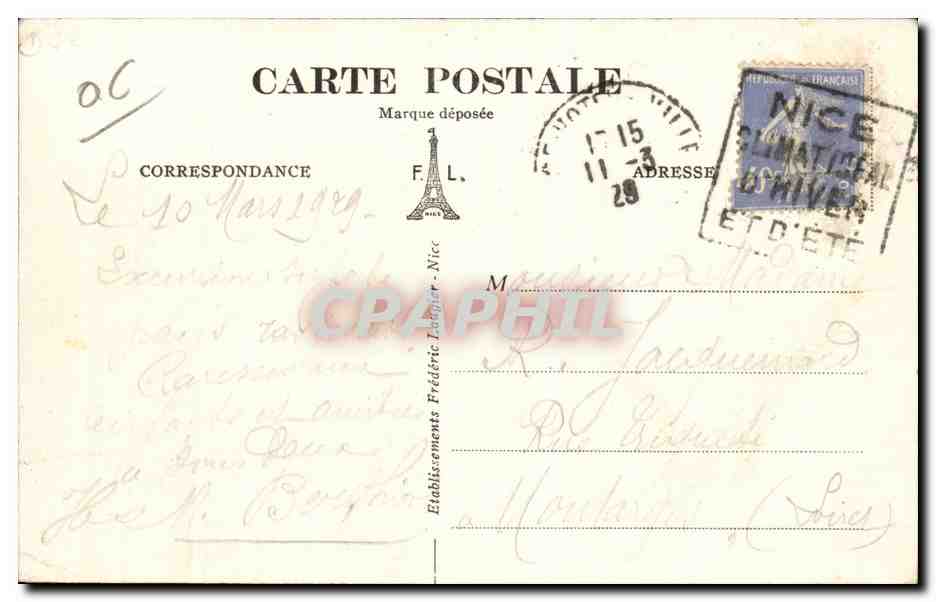 Saint Jean Cap Ferrat - Le Port et Saint Hospice - CPA  — Verso