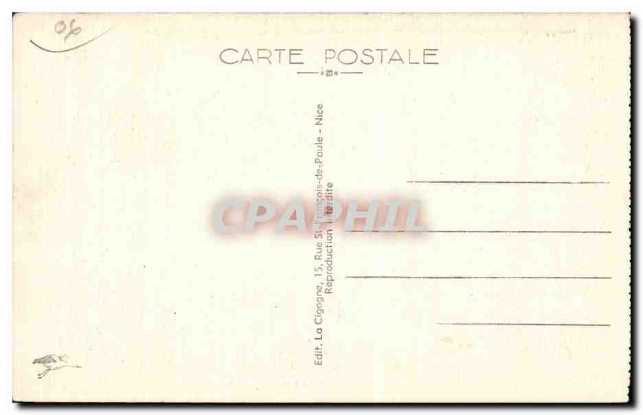 Cannes - Le Port et le Mont Chevalier - CPA  — Rückseite