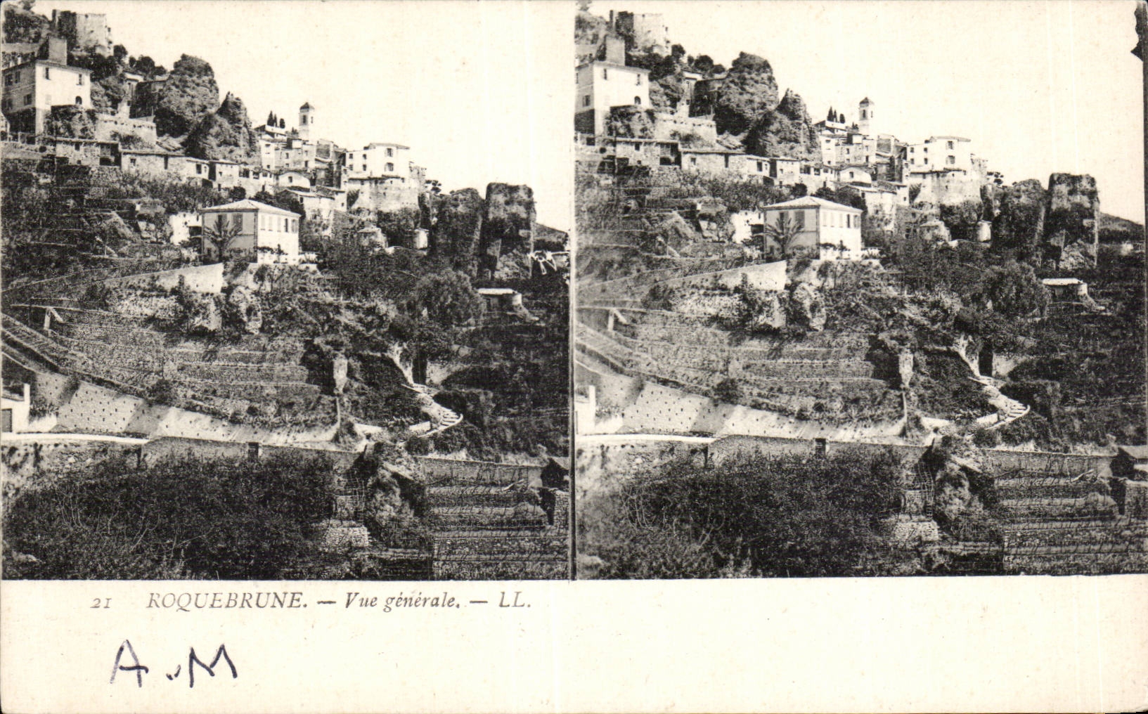 Roquebrune - Carte Stereoscopique - Vue Generale - CPA 