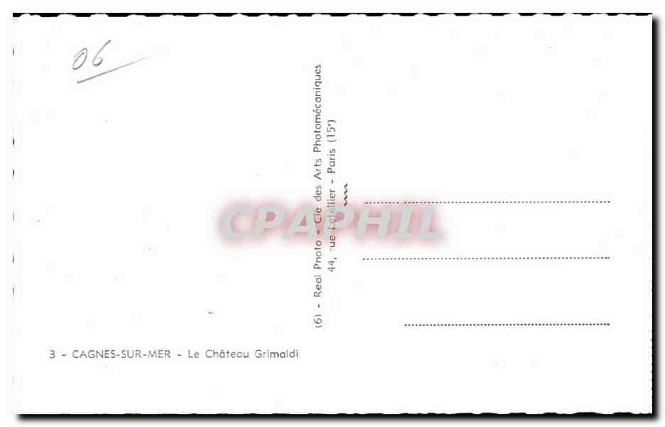Cagnes sur Mer - Le Chateau Grimaldi - CPA  — Rückseite