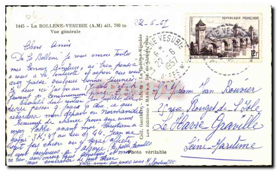La Bollene Vesubie - Vue Generale - CPSM — Rückseite