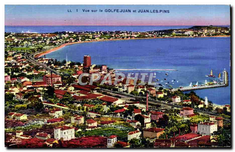 Juan les Pins - Vue sur le Golfe Juan - CPA 