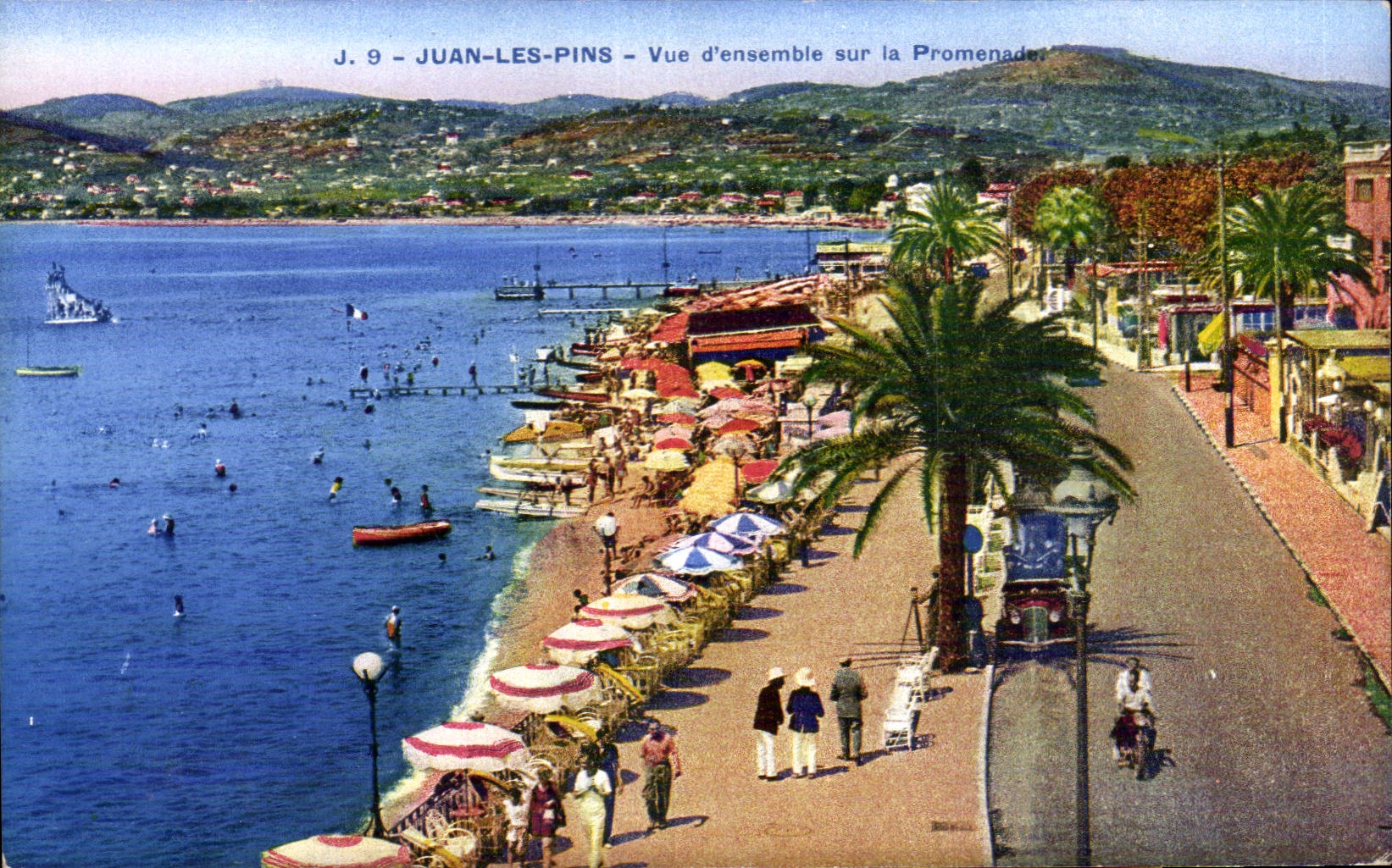 Juan les Pins - Vue d Ensemble sur la Promenade - CPA 
