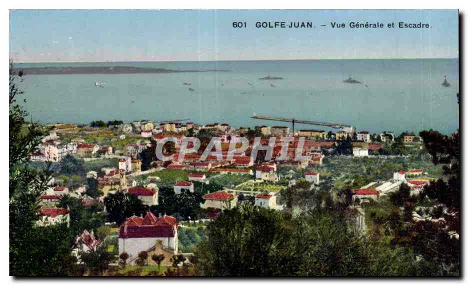 Golfe Juan - Vue Generale et Escadre - CPA 