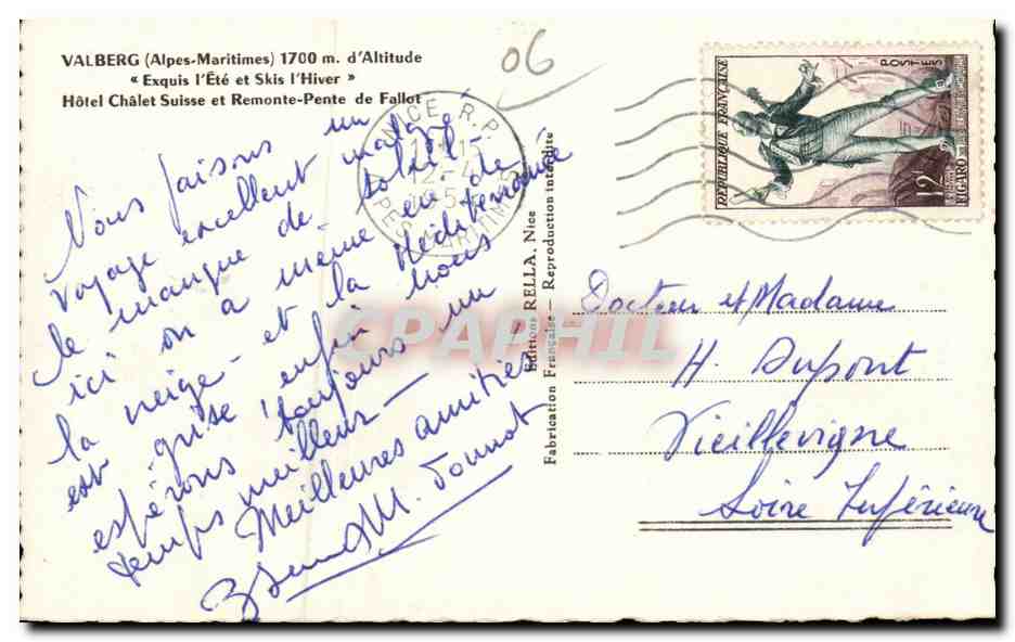 Valberg - Exquis l Ete et Skis l Hiver - Hotel Chalet Suisse - CPA  — Rückseite