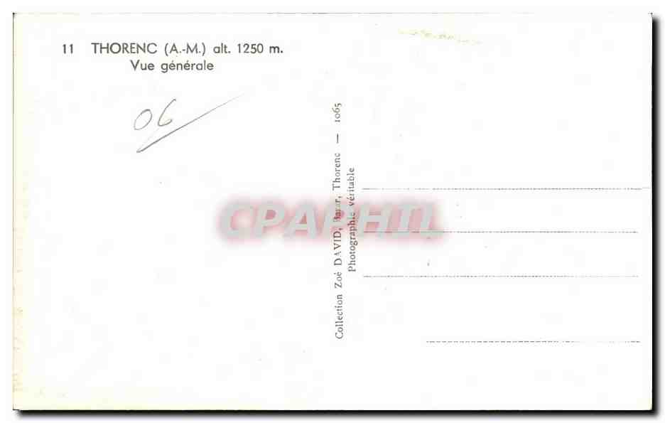 Thorenc - Vue Generale - CPA  — Rückseite