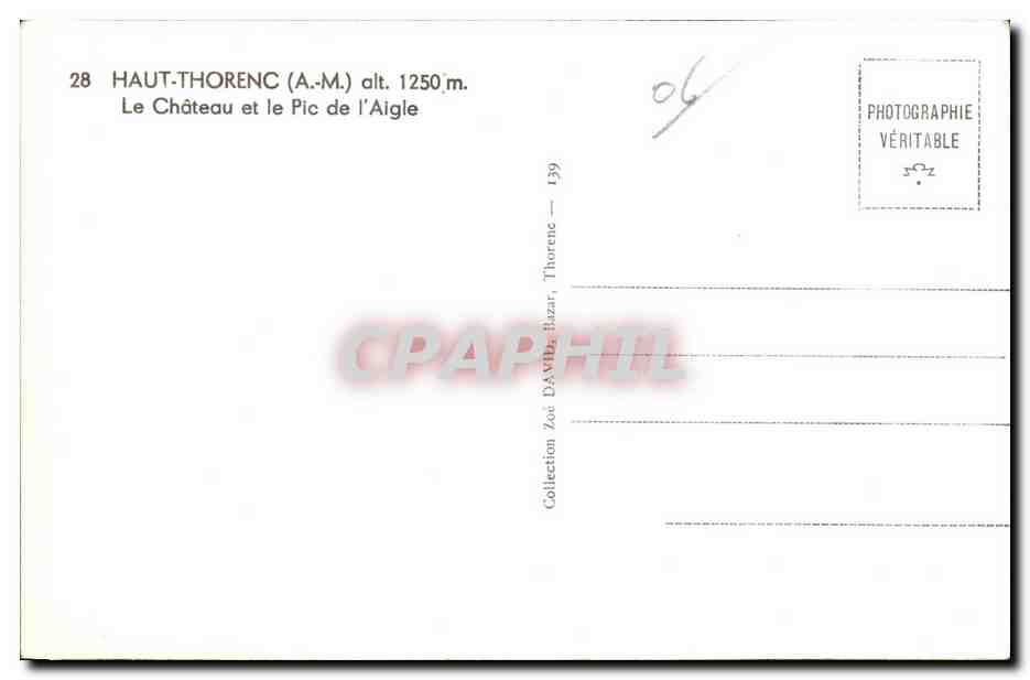 Thorenc - Le Chateau et le Pic de l Aigle - CPA  — Rückseite