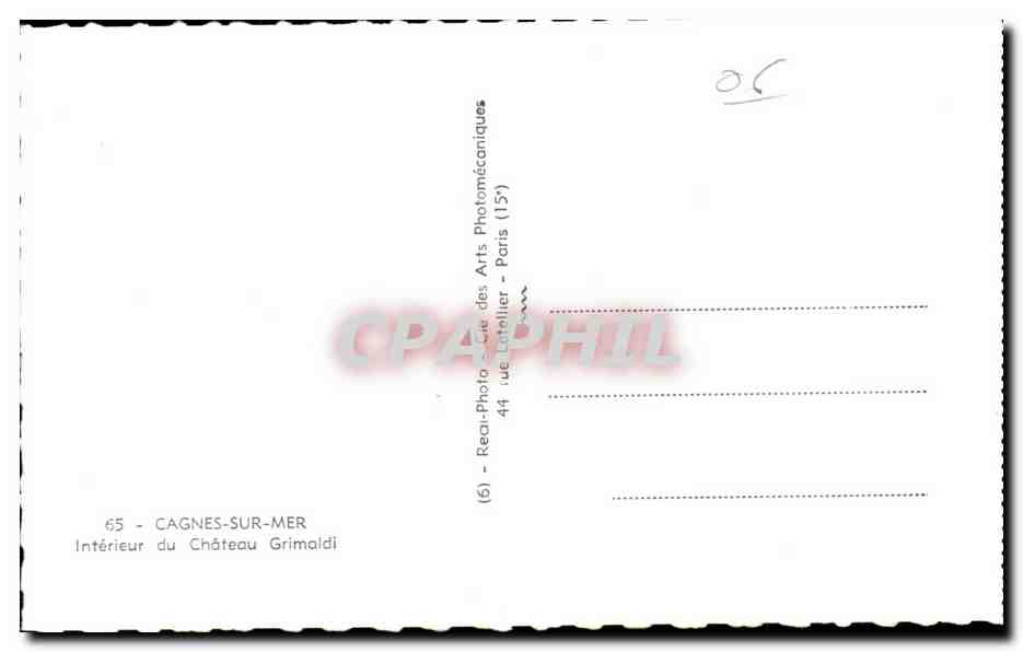 Cagnes sur Mer - Chateau Grimaldi - CPA  — Verso