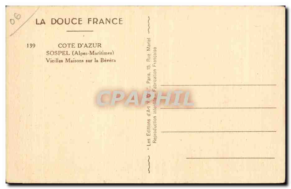 Sospel - Vieilles Maisons sur la Bevera - CPA  — Rückseite
