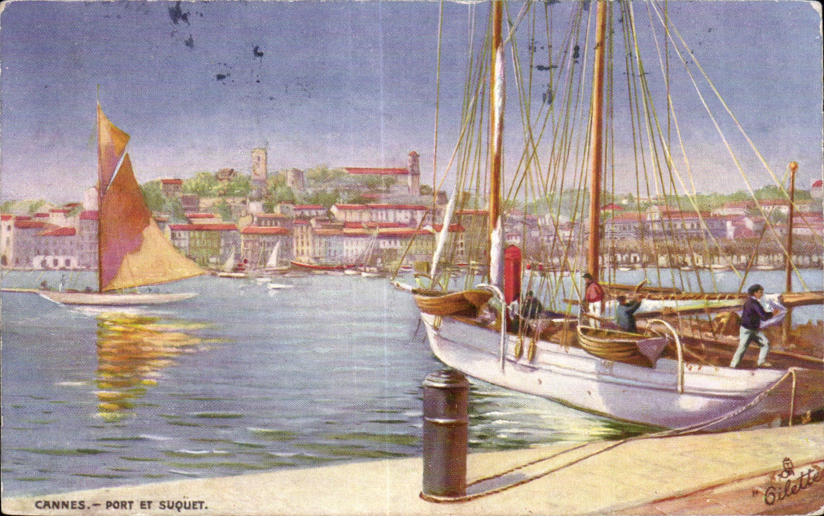 Cannes - Port et Suquet Bateaux - CPA 