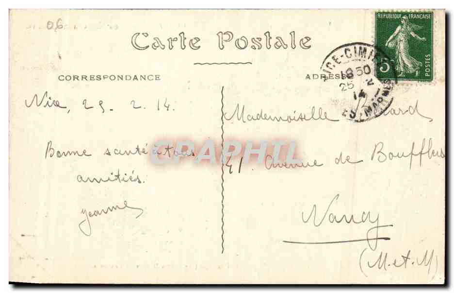 Nice - Les Nouveaux Jardins - CPA  — Rückseite