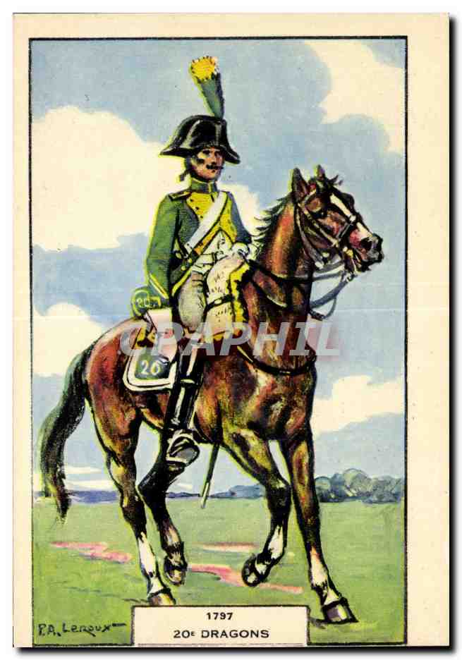 CPA Fantaisie Militaria 20eme Dragons 1797 Uniforme