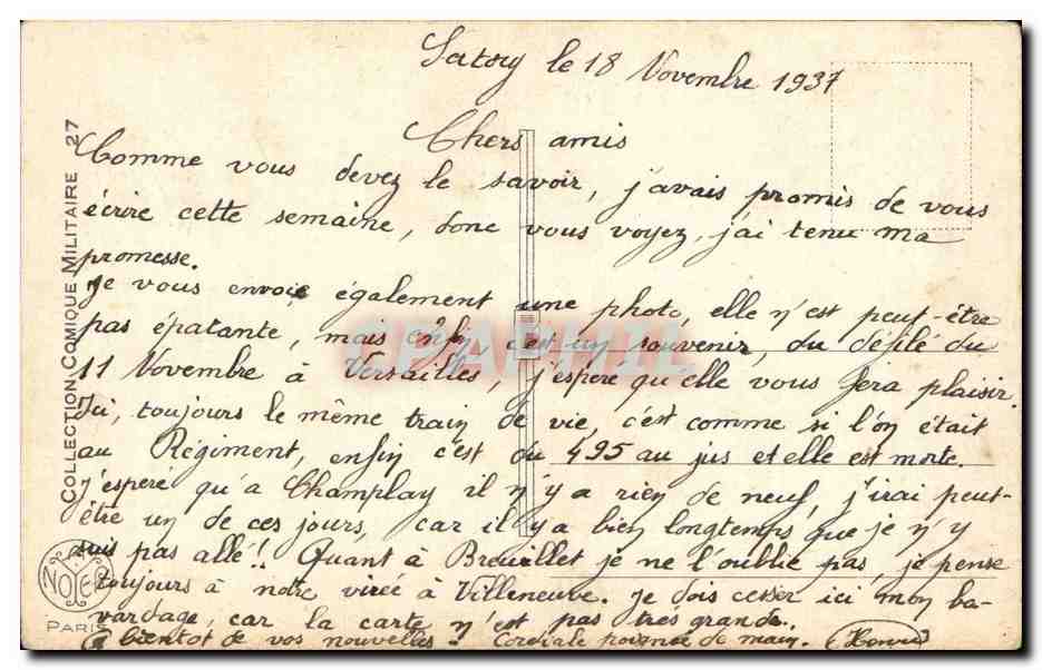 CPA Fantaisie Humour Militaria Alors caporal Cigarette — Rückseite