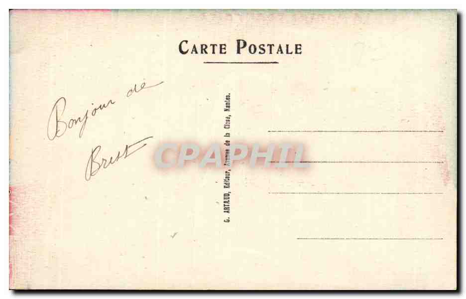 La Marine Française — scène de patrouille — G. ARTAUD, éditeur, Nantes — Verso
