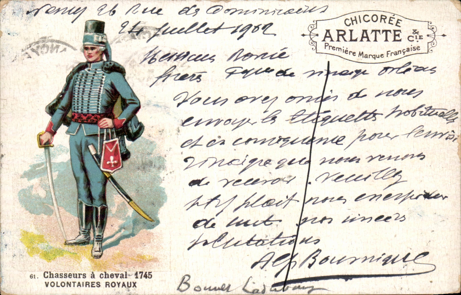 Chasseurs à cheval - 1745 — Volontaires Royaux — éditeur Chichorée & Cie, n°61