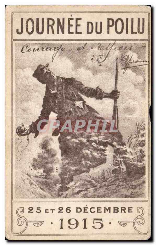 CPA Fantaisie Militaria Journee du poilu 25 et 26 decembre 1915